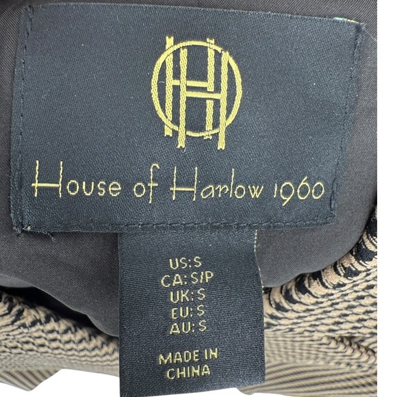 House of Harlow Houndstooth Cropped Double Breasted Blazer Size Small Preppy - Picture 3 of 13
